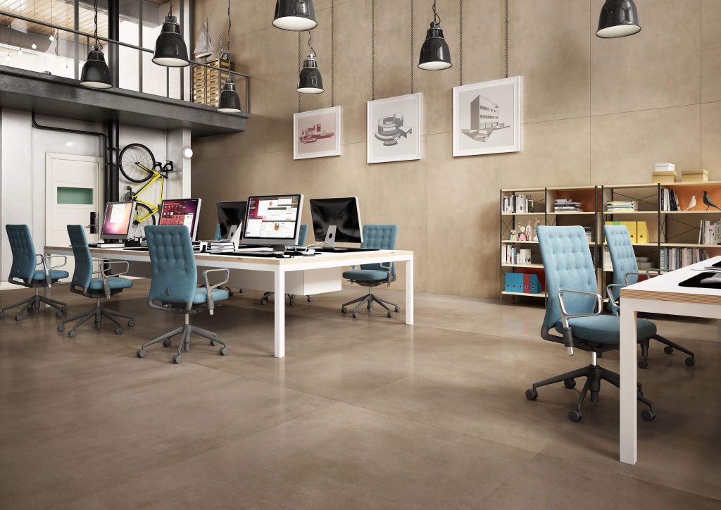 Mega Slab 7 large marble slabs in a work place